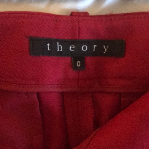 Theory 90% wool pants-Cherry Red - Picture 5 of 6